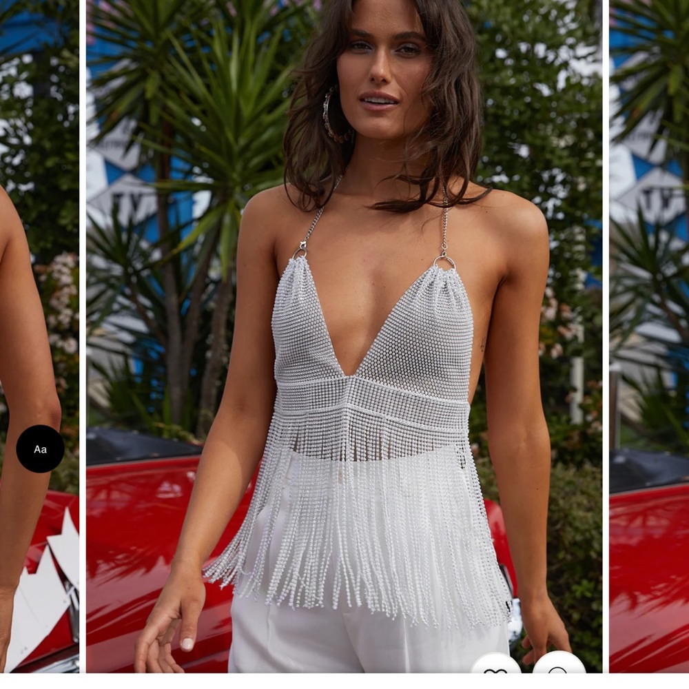 Rhinestone top never worn